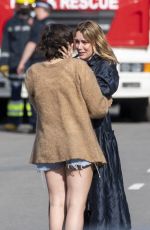 KEELEY HAWES and SYNNOVE KARLSEN on the Set of The Midwich Cuckoos in London 06/09/2021