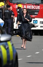 KEELEY HAWES and SYNNOVE KARLSEN on the Set of The Midwich Cuckoos in London 06/09/2021