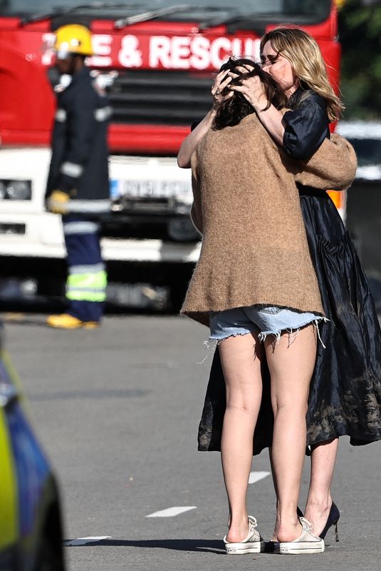 KEELEY HAWES and SYNNOVE KARLSEN on the Set of The Midwich Cuckoos in London 06/09/2021