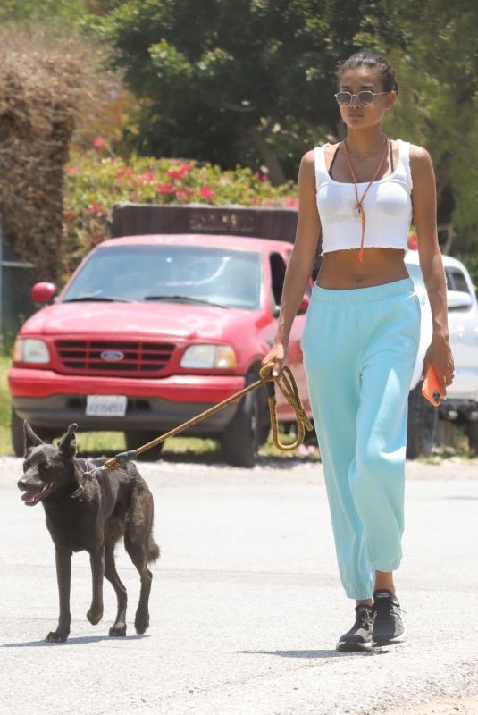 KELLY GALE Out with Her Dog in Malibu 06/16/2021
