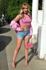 KELSEY STRATFROD in Denim Shorts Out in London 06/29/2021