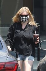 KIRSTEN DUNST in Daisy Dukes Out for Coffee in Los Angeles 06/02/2021