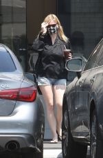 KIRSTEN DUNST in Daisy Dukes Out for Coffee in Los Angeles 06/02/2021