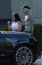 KOURTNEY KARDASHIAN and Travis Barker Out Kissing in Burbank 06/05/2021