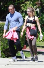 KRISTEN BELL and Benjamin Levy Aguilar Heading to a Gym in Los Feliz 06/09/2021