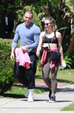 KRISTEN BELL and Benjamin Levy Aguilar Heading to a Gym in Los Feliz 06/09/2021