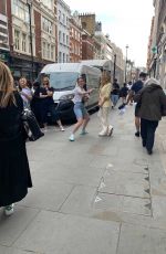 LAURA WHITMORE Out Filming in Covent Garden 06/02/2021