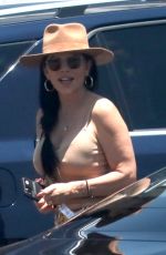 LAUREN SANCHEZ Show Huge Diamond Ring on Engagement Ring Finger Out in Los Angeles 06/14/2021