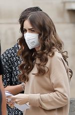 LILY COLLINS Arrives on the Set of Emily in Paris in Paris 06/07/2021