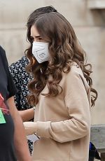 LILY COLLINS Arrives on the Set of Emily in Paris in Paris 06/07/2021
