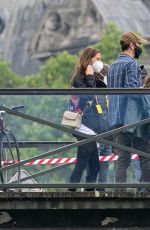 LILY COLLINS on the Set of Emily in Paris in Paris 06/22/2021