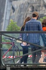 LILY COLLINS on the Set of Emily in Paris in Paris 06/22/2021