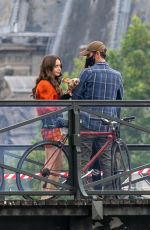 LILY COLLINS on the Set of Emily in Paris in Paris 06/22/2021