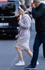 LILY COLLINS on the Set of Emily in Paris in Paris 06/24/2021