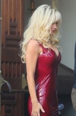 LILY JAMES as Pamela Anderson on the Set of Pam & Tommy in Los Angeles 06/07/2021