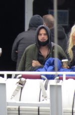 LILY JAMES at a Boat on the Set of Pam and Tommy in Los Angeles 06/07/2021