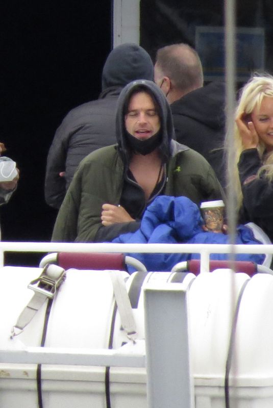 LILY JAMES at a Boat on the Set of Pam and Tommy in Los Angeles 06/07/2021