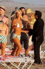 LILY JAMES in Biini as Pamela Anderson on the Set of Pam and Tommy in Cancun 06/21/2021
