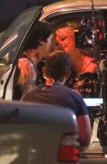 LILY JAMES on the Set of Pam and Tommy in Malibu 06/16/2021