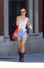 LILY-ROSE DEPP in Denim Shorts Out in New York 06/28/2021