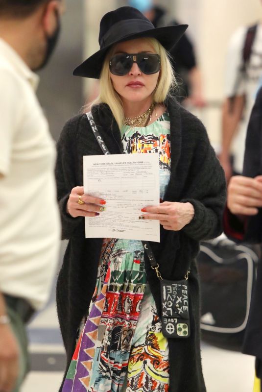 MADONNA Arrives at JFK Airport in New York 06/07/2021