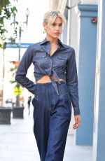 MEREDITH MICKELSON in Double Denim at a Photoshoot in Los Angeles 06/07/2021
