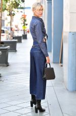 MEREDITH MICKELSON in Double Denim at a Photoshoot in Los Angeles 06/07/2021