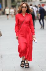 MYLEENE KLASS in a Red Dress Arrives at Smooth Radio in London 06/11/2021