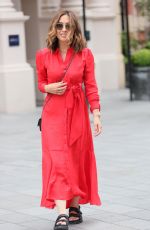 MYLEENE KLASS in a Red Dress Arrives at Smooth Radio in London 06/11/2021