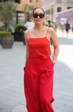 MYLEENE KLASS in a Red Top and Trousers at Smooth Radio in London 06/05/2021