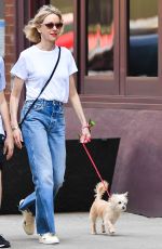 NAOMI WATTS in Denim Out with Her Dog Izzy in New York 06/10/2021