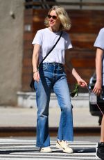 NAOMI WATTS in Denim Out with Her Dog Izzy in New York 06/10/2021