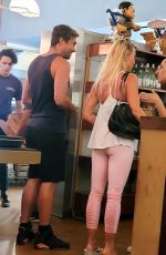 NICOLETTE SHERIDAN and New Boyfriend at Basta Restaurant in Agoura Hills 06/27/2021