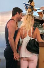 NICOLETTE SHERIDAN and New Boyfriend at Basta Restaurant in Agoura Hills 06/27/2021