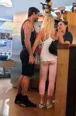NICOLETTE SHERIDAN and New Boyfriend at Basta Restaurant in Agoura Hills 06/27/2021