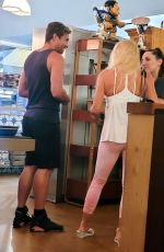 NICOLETTE SHERIDAN and New Boyfriend at Basta Restaurant in Agoura Hills 06/27/2021