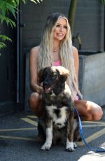 OLIVIA ATTWOOD Out with Her Dog in Manchester 06/08/2021