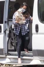 OLIVIA MUNN at a Mobile Dog Groomer Outside Her Home in Los Angeles 06/13/2021