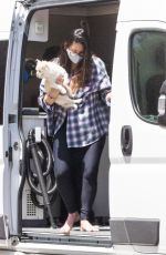 OLIVIA MUNN at a Mobile Dog Groomer Outside Her Home in Los Angeles 06/13/2021