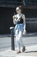 PHOEBE DYNEVOR in Ripped Denim Out in London 05/31/2021