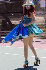 PHOEBE PRICE Out at a Tennis Courts in Los Angeles 06/01/2021