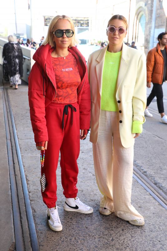 PIP EDWARDS and CLAIRE TREGONING at Afterpay Australian Fashion Week Street Style in Sydney 06/02/2021