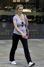 Pregnant RACHEL RILEY Leaves Countdown Studio in Manchester 06/09/2021