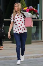 Pregnant RACHEL RILEY Out with Flowers in Manchester 06/22/2021