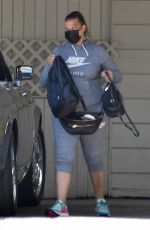 QUEEEN LATIFAH Takes Her Kids to Swimming Lessons in Studio City 06/04/2021