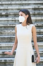 QUEEN LETIZIA OF SPAIN at Inauguration of Emila Pardo Bazan Exhibition at National Library in Madrid 06/08/2021