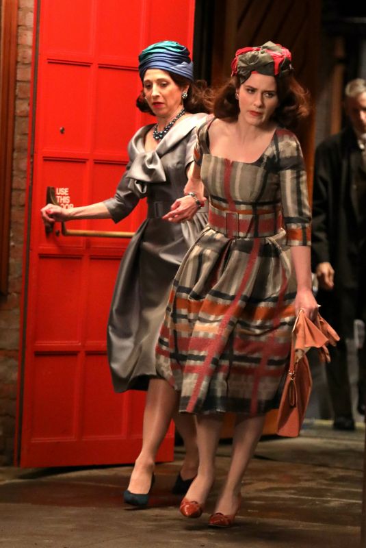 RACHEL BROSNAHAN and MARIN HINKLE on the Set of The Marvelous Mrs Maisel in New York 06/01/2021