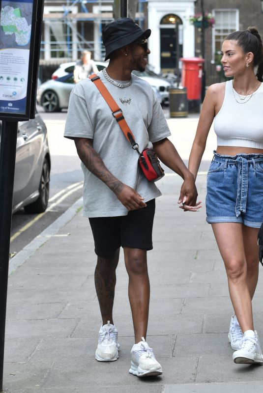 REBECCA GORMLEY in Denim Shorts Out in London 06/17/2021