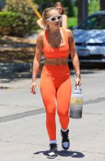 RITA ORA in Tights Heading to Pilates Class in Los Angeles 06/13/2021