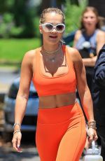 RITA ORA in Tights Heading to Pilates Class in Los Angeles 06/13/2021